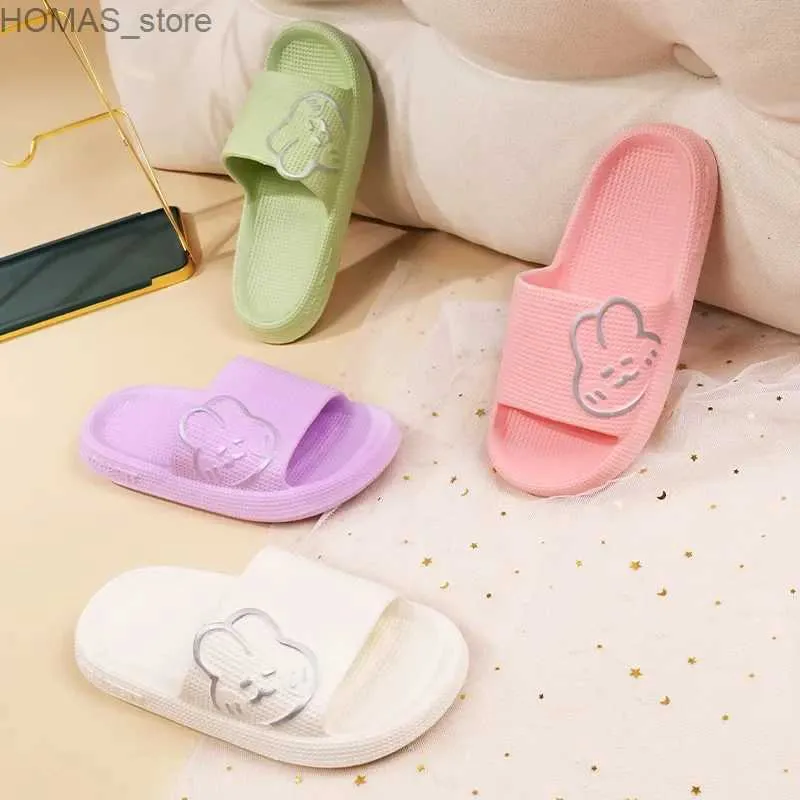 home shoes Summer Couple Slippers Home Soft Bottom Outdoor Wear Fashion All-Match Bathroom Slippers Non-Slip Wear-Resistant Female Slippers Y240401