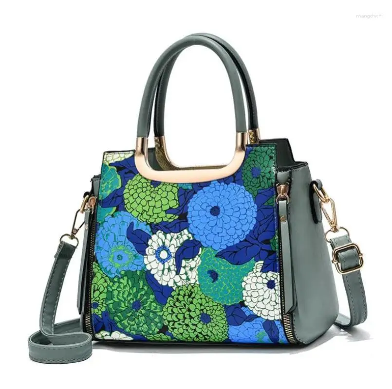 Shoulder Bags Chic Flower Pattern Womens 2024 Latest Casual Western Style Handbags Luxury Ladies One-Shoulder Messenger Bag Sac