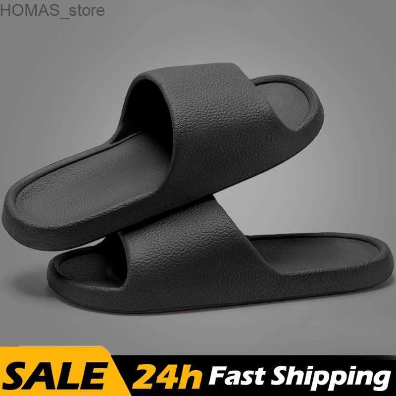 home shoes Men Sandals Flip Flops Women Slippers Solid Color Simple Non-Slip Soft Sole Slides Shower Slippers Outdoor Couple Shoes Man Y240401