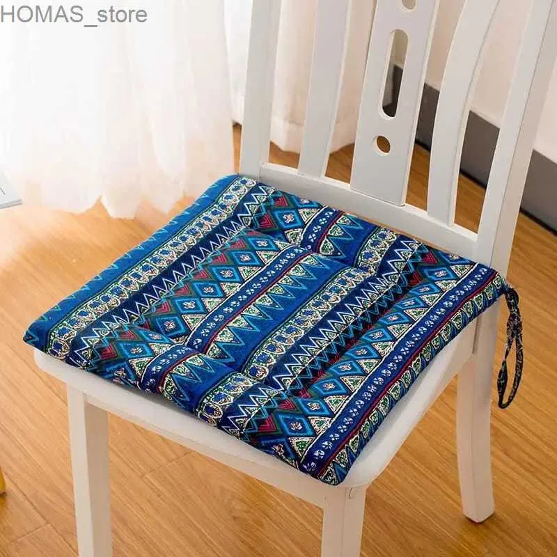 Cushion/Decorative Pillow Simple Cotton Linen Square Dining Chair Cushion Thicken Non-slip Balcony Tatami Soft Sitting Pad Winter Office Computer Chair Ma Y240401