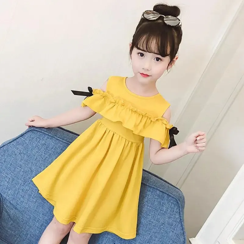 Girls Casual Summer Green Dress Baby Fashion 11 Child 2 4 To 12 Years Princess Dresses Brief Play In The Park Clothes Kids 240326