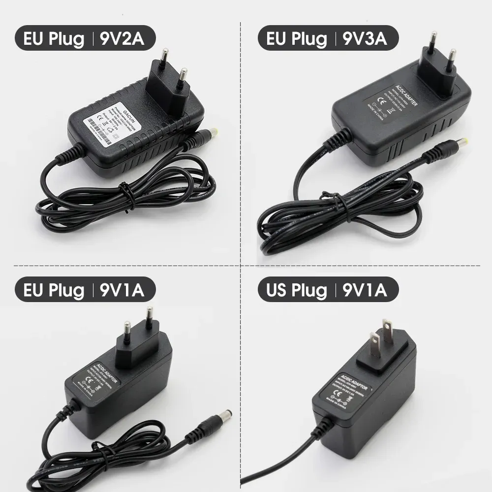 Universal 9V DC uninterruptible power supply with LED...