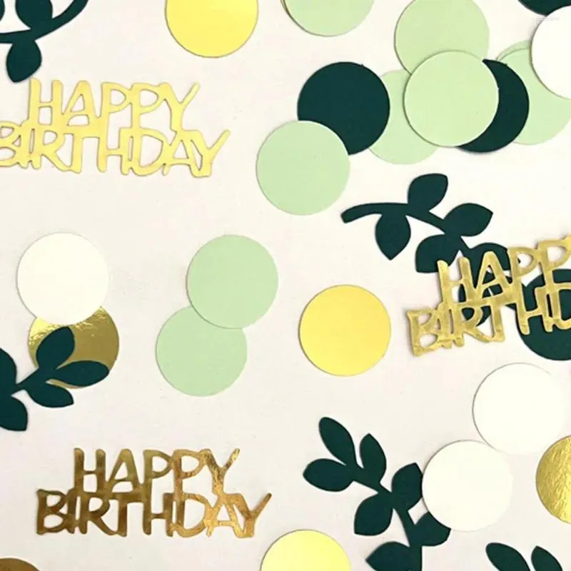 Party Decoration Balloon Confetti Happy Birthday Table Decor Colorful Set for Green Golden Black Round Men