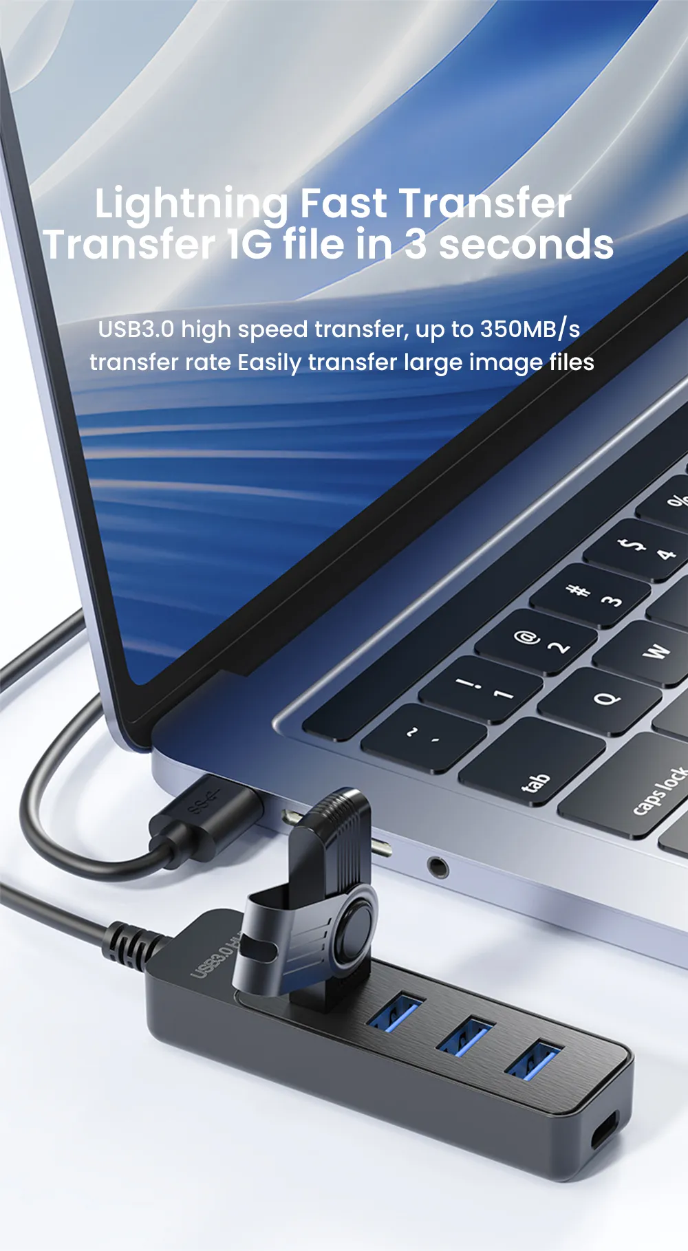 Multi USB Adapter 4 Port: High Speed USB 3.0 Splitter... From ...