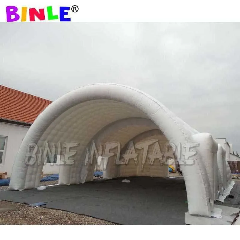 wholesale 15x8x4m(19x26x13ft) large white inflatable stage cover with doors inflatable dome building big inflatable wedding party marquee tent