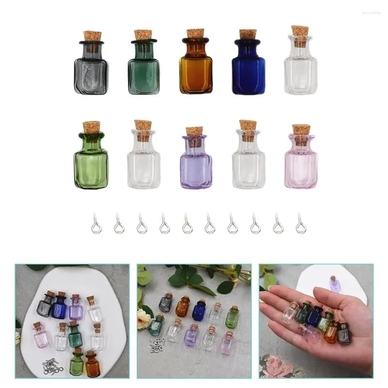Vases 10 pcs verre can tasse avec couvercle artisanat petites bouteilles laboratoire scellage dérive minuscule pour bricolage