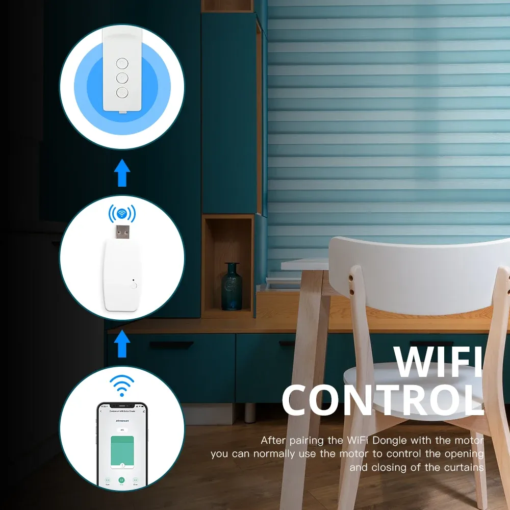 Zemismart Tuya WiFi Smart Roller Shade Driver With Lumin Smart Panel