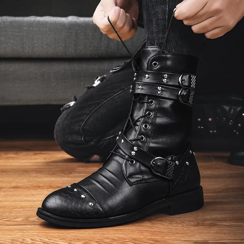 Punk motorcycle boots deals