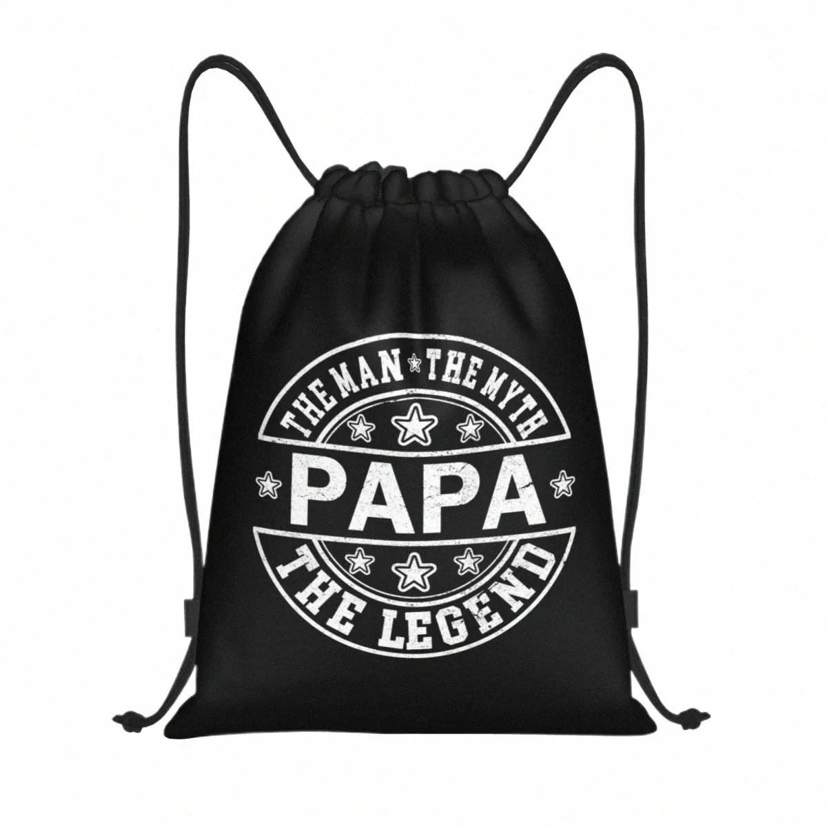 Papa L'Homme Le Mythe La Légende Fête des Pères Sacs à cordon Sac de sport Chaud léger L1gF #