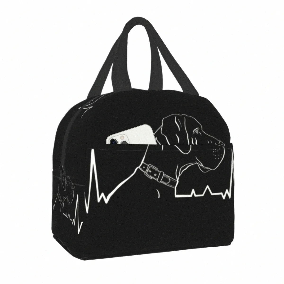 Great Dane Heartbeat Tragbare Lunchboxen für Frauen, auslaufsicher, deutscher Mastiff, Deutsche Dogge, Thermokühler, Lebensmittel-Lunch-Tasche 750H#