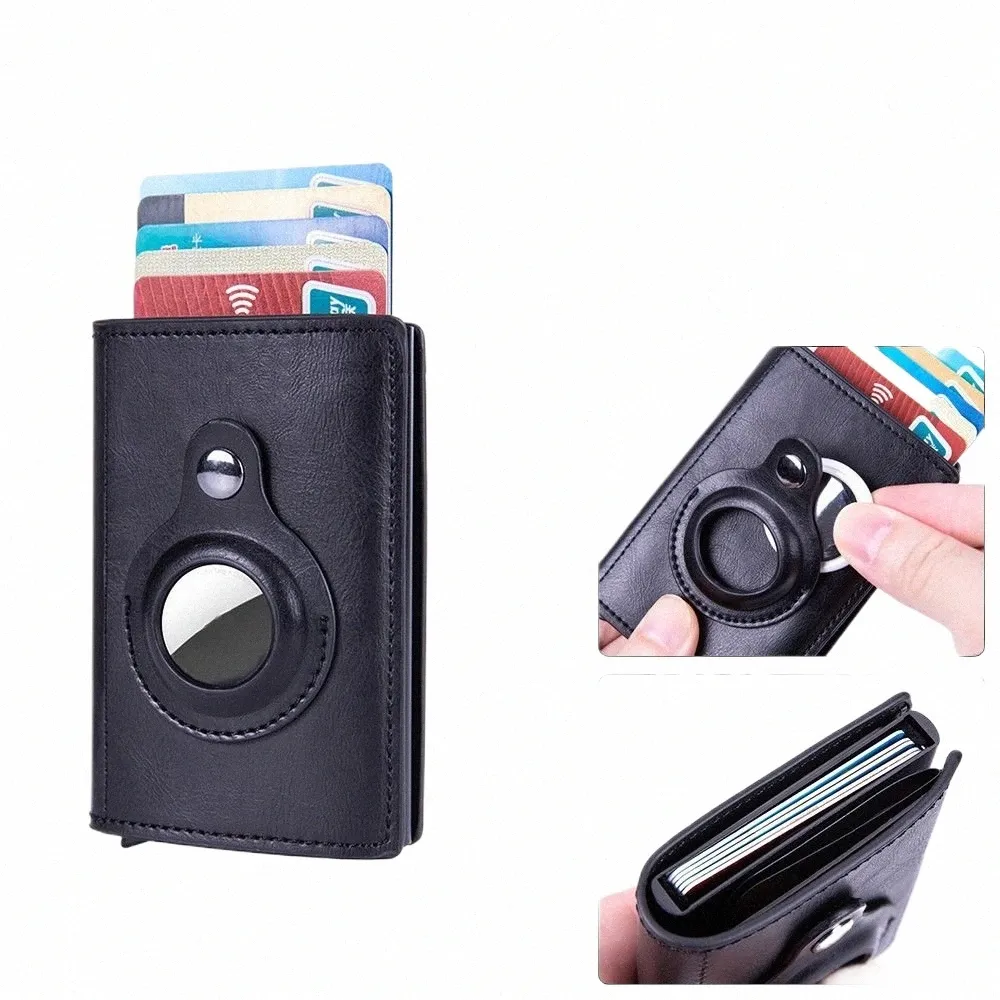 1pcs Nieuwe Slanke PU RFID Portemonnee Tracking Device Smart Wallet Meerdere Slots Kaarthouder Creditcard Cover Anti-diefstal Mey Clip 58dk #