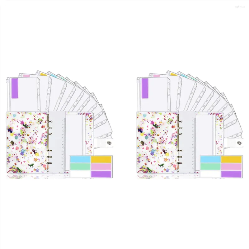 Cadeau cadeau 2x A6 Binder Budget utilisé pour la planification budgétaire Bloc-notes Enveloppe de trésorerie Rose avec