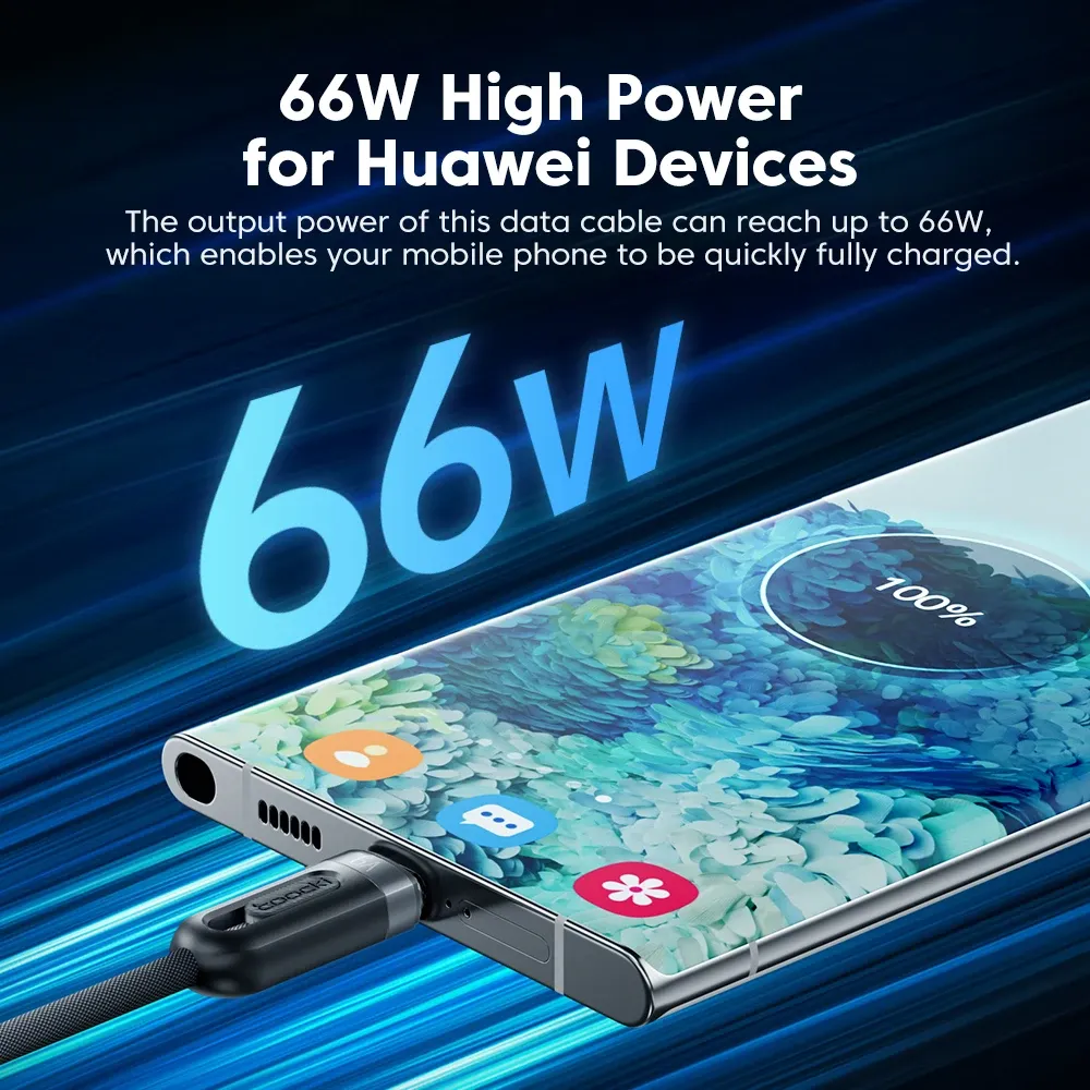 Toocki 3 в 1 прозрачный кабель дисплея 66 Вт быстрая зарядка USB Type C Кабель для iPhone Huawei Xiaomi Samsung S23 All in 1 шнур данных