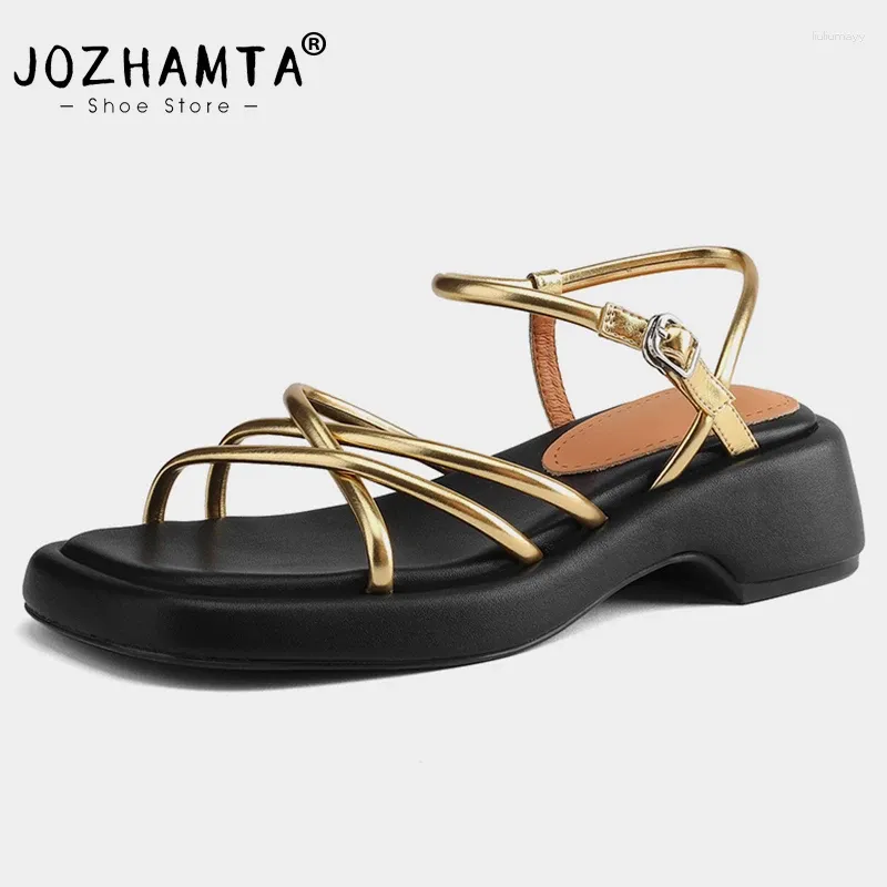 Sandals JOZHAMTA Size 34-40 Women Gladiator Wedges Summer Shoes For Fashion Platform Sandalias Casual Ladies Heeled