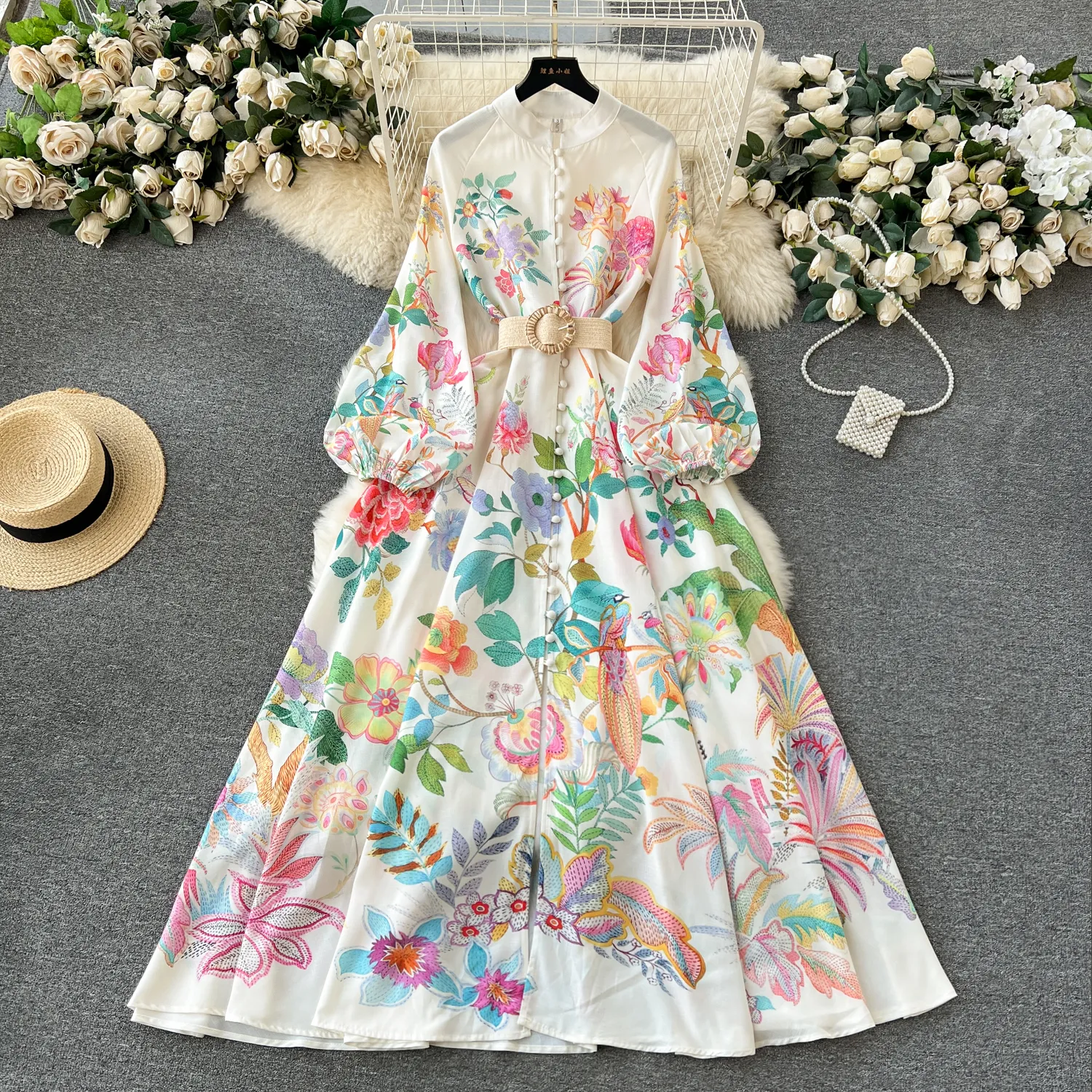 Basic Casual Floral Maxi Dress for Women