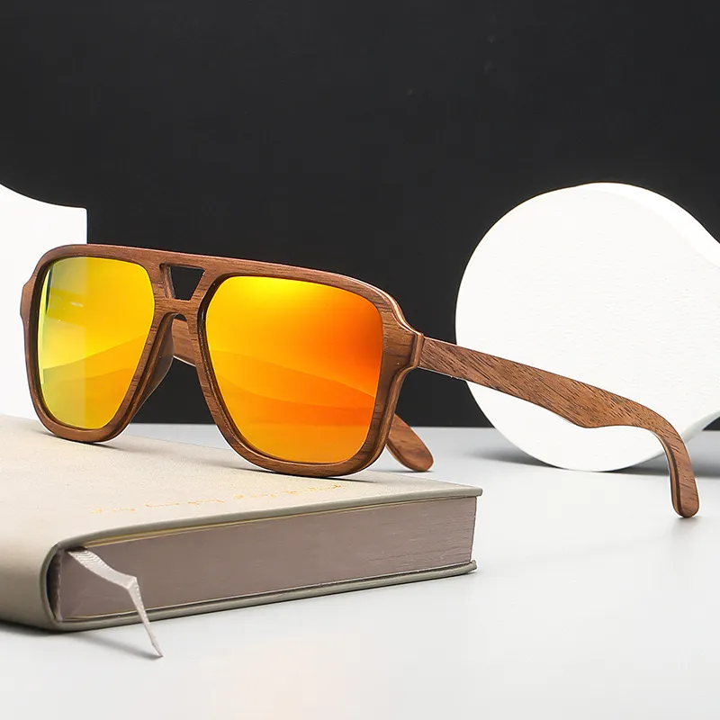 GW2662G wooden full-frame vintage Polaroid polarized UV400  display picture 1