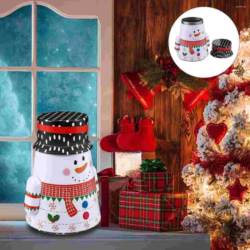 Storage Bottles Christmas Candy Tin Snowman Cookie Tins Biscuit Box Desktop Decoration ( )