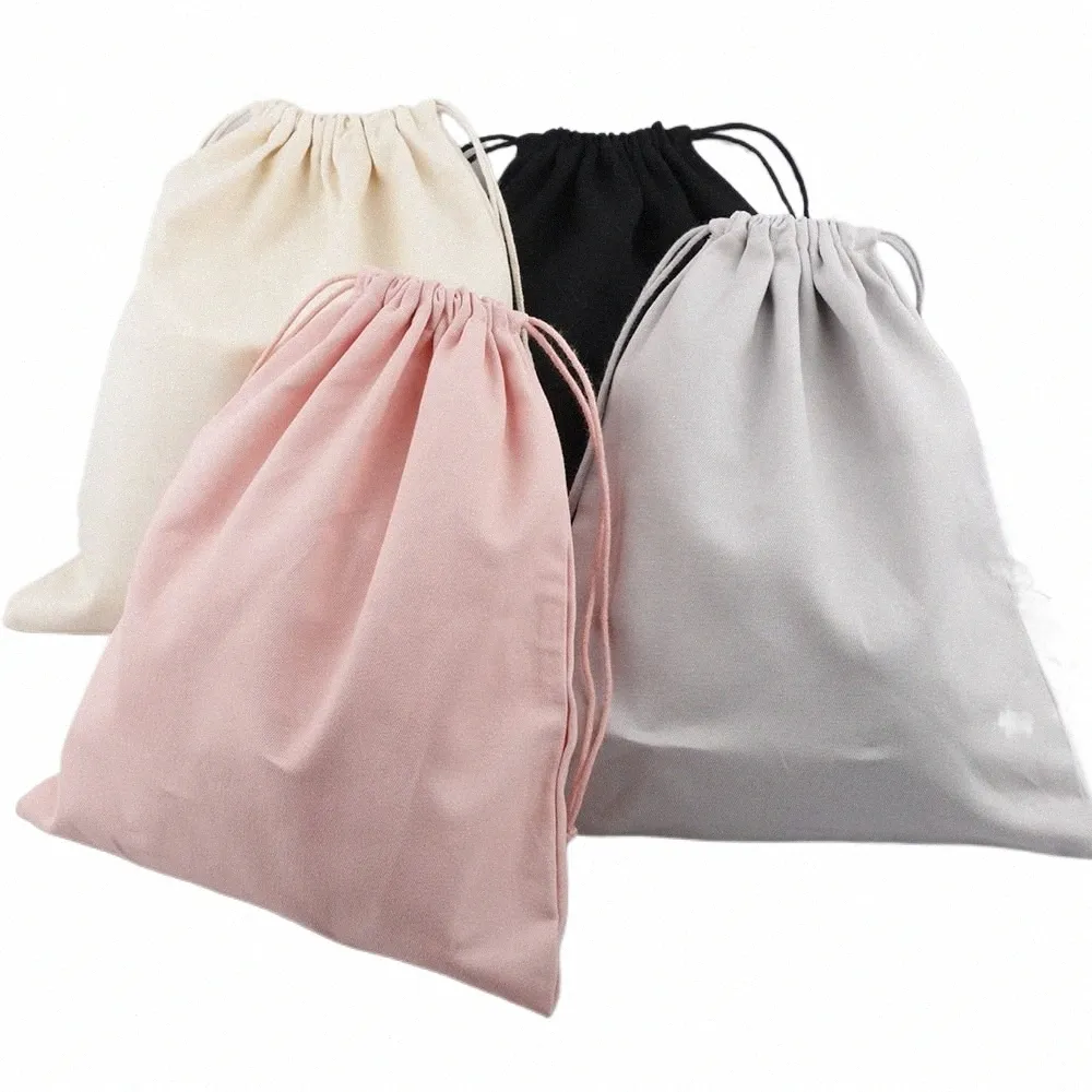 Cott Canvas Innerväskor DrawString Pouch Pink Gray Black Beige Color Presentförpackningsväska förvaringsväska för för handväska accores 13xj#