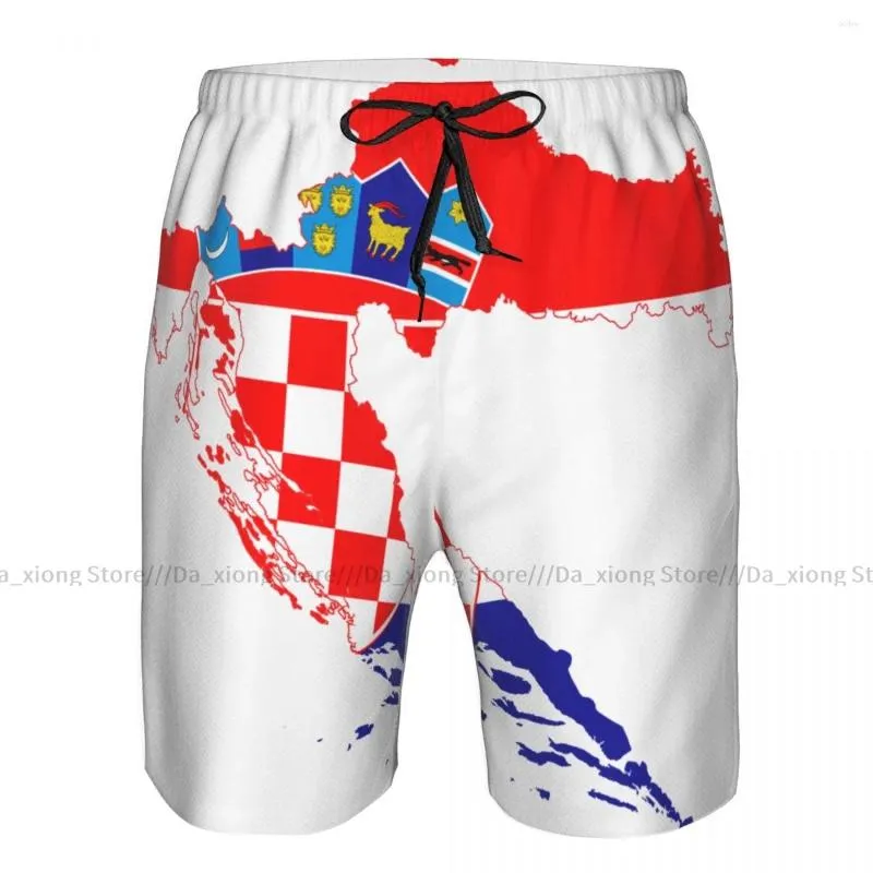 Shorts masculinos Mens Natação Swimwear Polônia e Croácia Bandeira Troncos Maiô Beach Wear Boardshorts