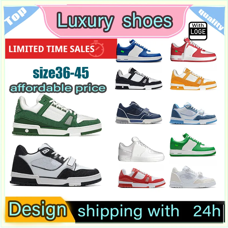 Lyxvarumärke Casual Shoe Design Trainer Fashion Leather Lace-Up Donkey Brand Suede Black White Pink Red Blue Green Retro Sneakers Suede for Men