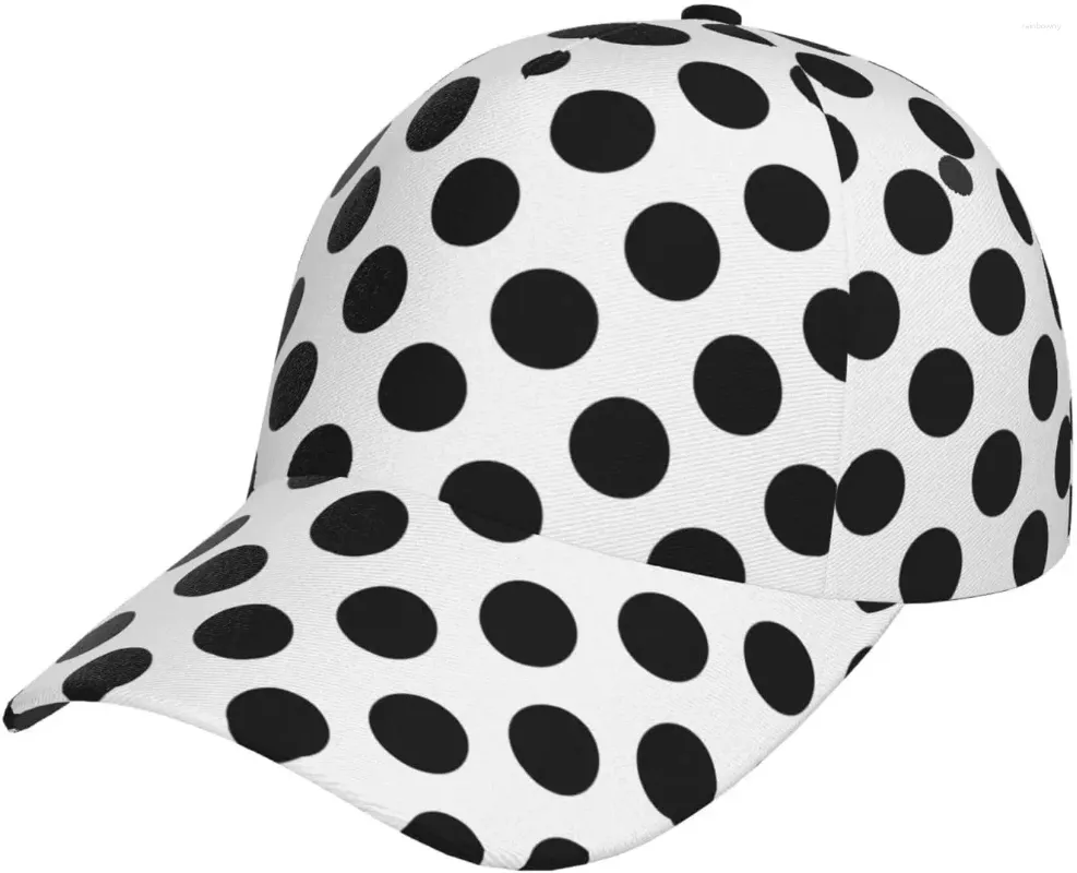 Ball Caps Polka Dots Baseball Cap Regultable Fashion Casual Flat Bill Brim Hats dla kobiet mężczyzn Słońce