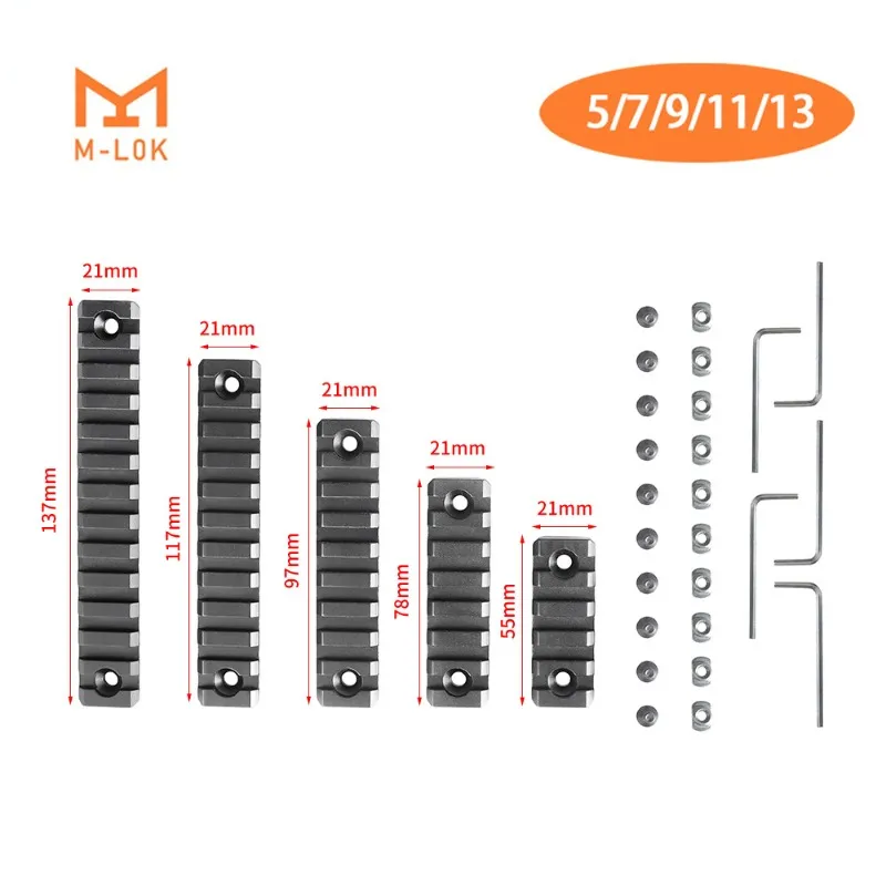 Materiale in lega di alluminio a staffa MLOK 3 5 7 9 11 13 Gli slot possono essere combinati liberamente o acquistati separatamente
