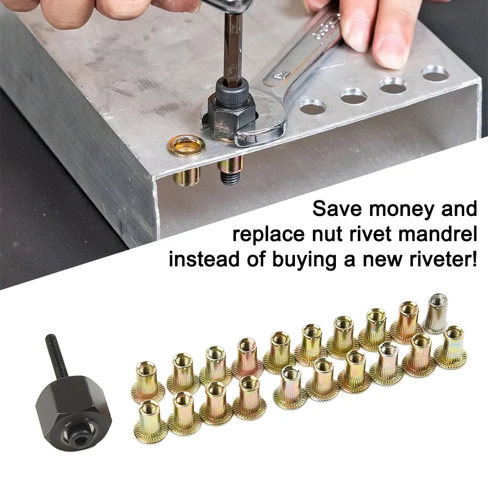 thumbnail image 2 of M8 Rivet Nut Gun Mandrel Tip Replacement - High Strength Steel Replacement Part With Storage Box 2 of 9