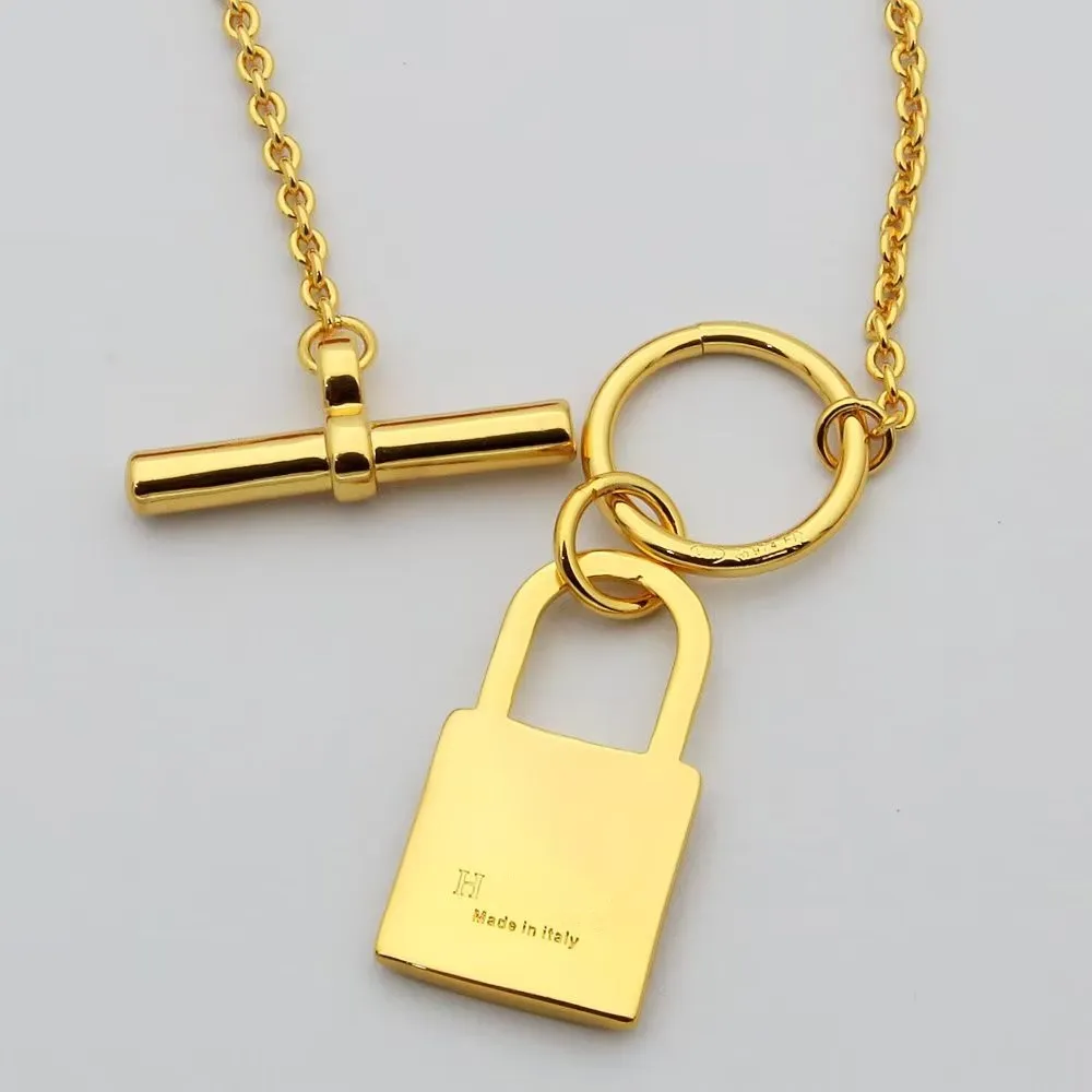 Klassieke kettingen slot dames titanium staal hoge kwaliteit precisie editie sier letter ontwerper cadeau verjaardag bruiloft feestje sieraden niet vervagen