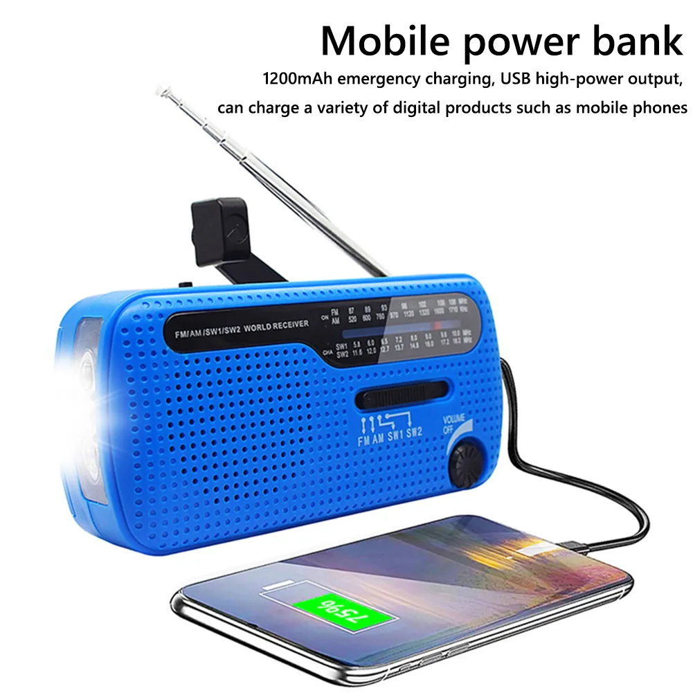 Emergency Device With Solar And Hand Crank Charging - View #7