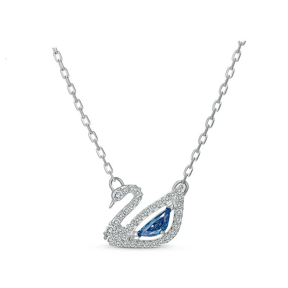 Mode 14K Gold Schwan Damen schlagen Herz Diamant Anhänger Designer Halskette Ins Stil Halskette emotionale Geschenkschmuck für Frauen ausdrücken ihre Liebe 2024 000