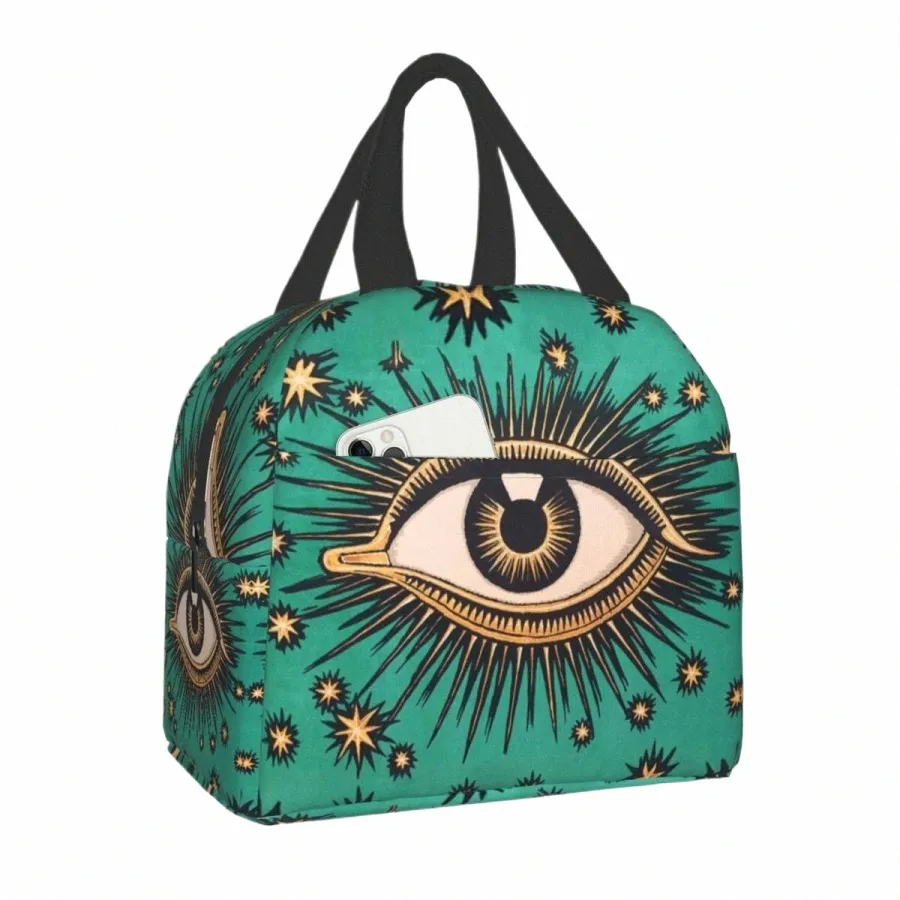 All Seeing Eye Art Lancheiras portáteis para homens e mulheres à prova de vazamento Evil Mystic Eyes Cooler Saco de almoço com isolamento térmico para trabalho de escritório K7Z0 #