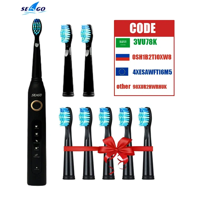 Brosse à dents Brosse à dents électrique sonique SG507, minuterie pour adulte, brosse de blanchiment des dents, 5Modes, brosses à dents rechargeables USB, têtes de rechange, cadeau