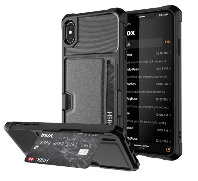 Чехол для телефона с магнитной подставкой для iPhone 12 11 pro X XS MAX XR 8 7 6S Plus, автомобильный держатель с полным покрытием и отделениями для кредитных карт7721451