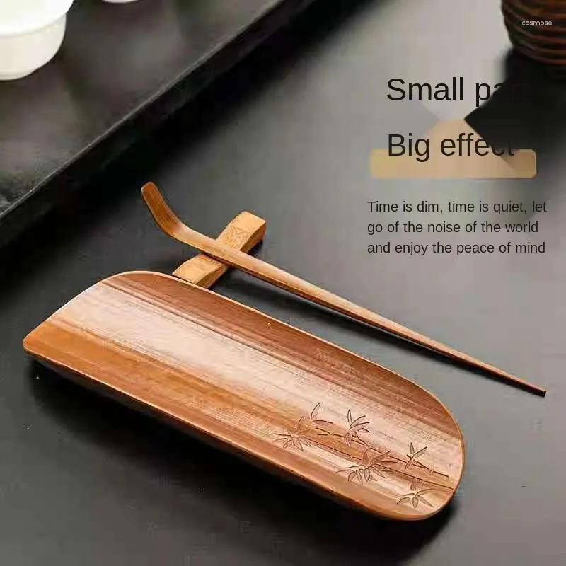 Tea Scoops Natural Bamboo Scoop Three-Piece Suit Plum Blossoms Orchids And Chrysanthemum Ceremony Clamp Pick