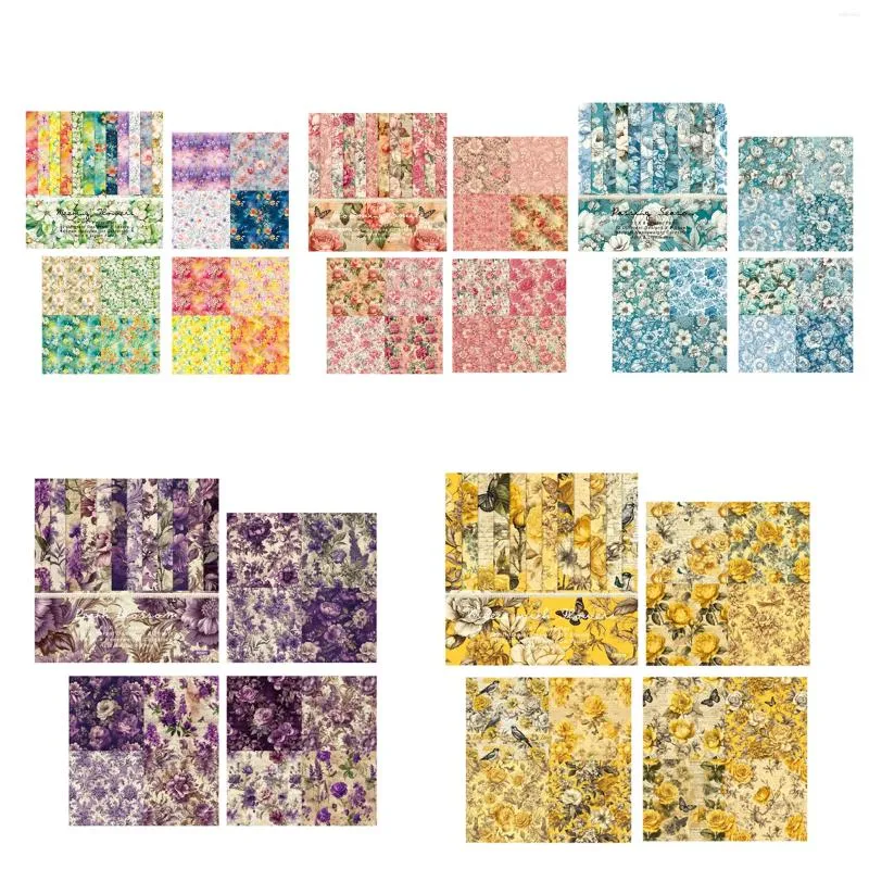 선물 랩 24 시트 6 "X6"Pearh Blossom Patterned Paper Pad 스크랩북 팩 수제 공예 배경 Alinacraft