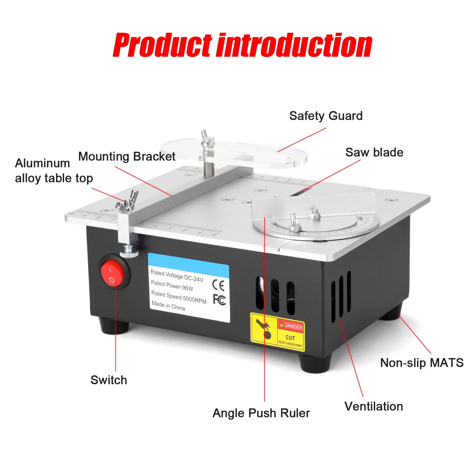 Mini Multi-Function Table Saw For Crafts - 100W, 7-Speed, Adjustable Height & Angle, 20+ Accessories