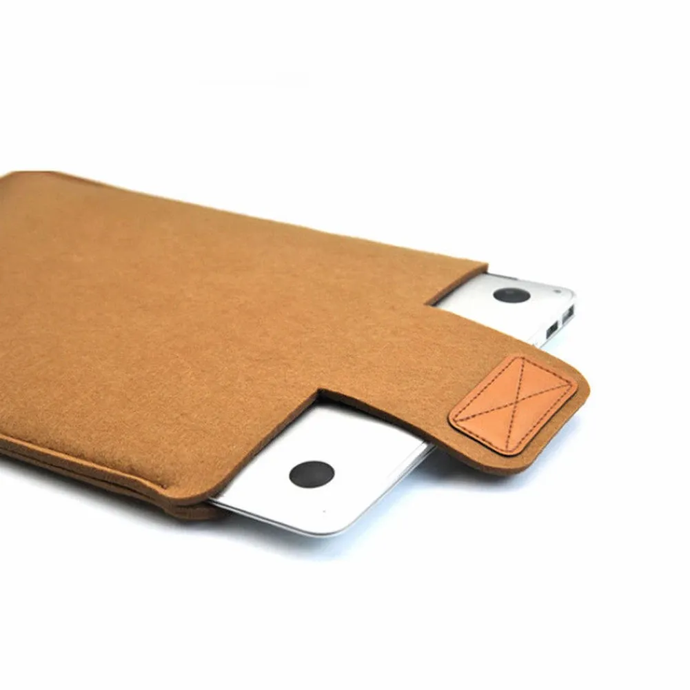 Filt ärm Slim Tablet Case Cover Bag For MacBooks Air Pro 11 13 15 Inch Solid Color Tablet Storage Bag