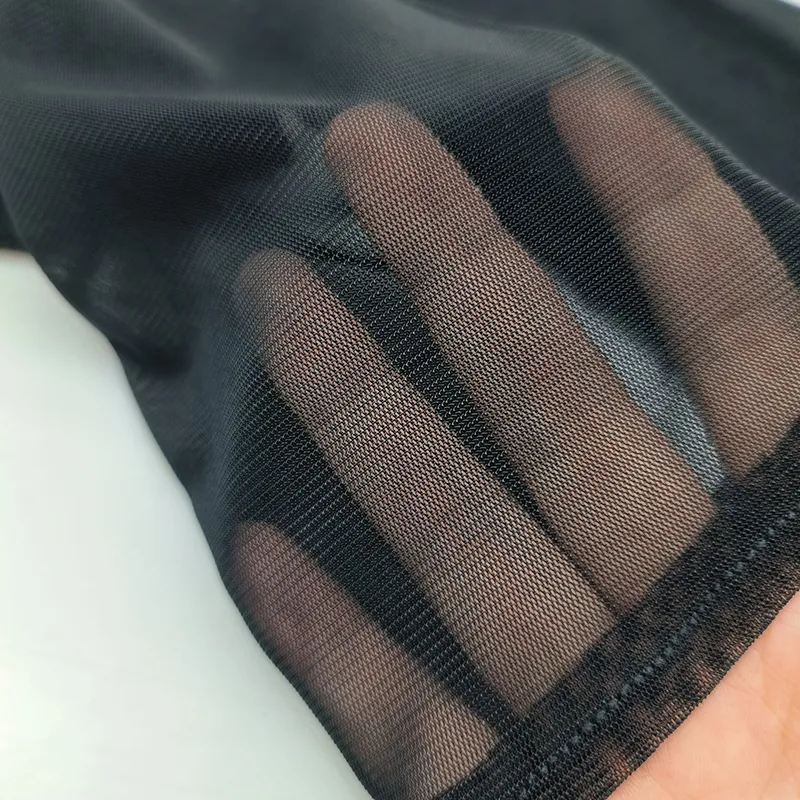 Lange vrouwen rekbare zwarte pure handschoenen lange zwarte mesh pure