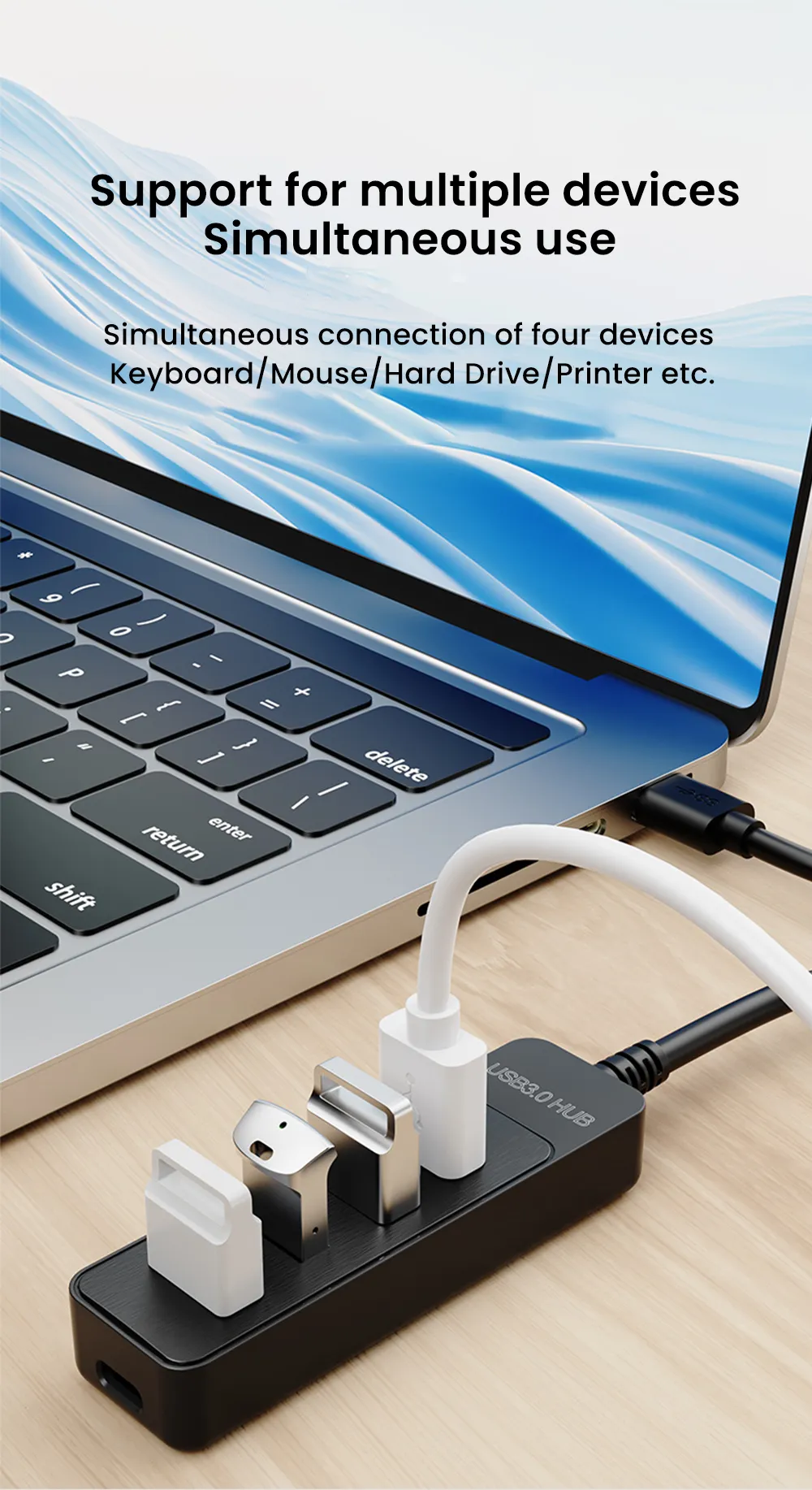 Multi USB Adapter 4 Port: High Speed USB 3.0 Splitter... From ...