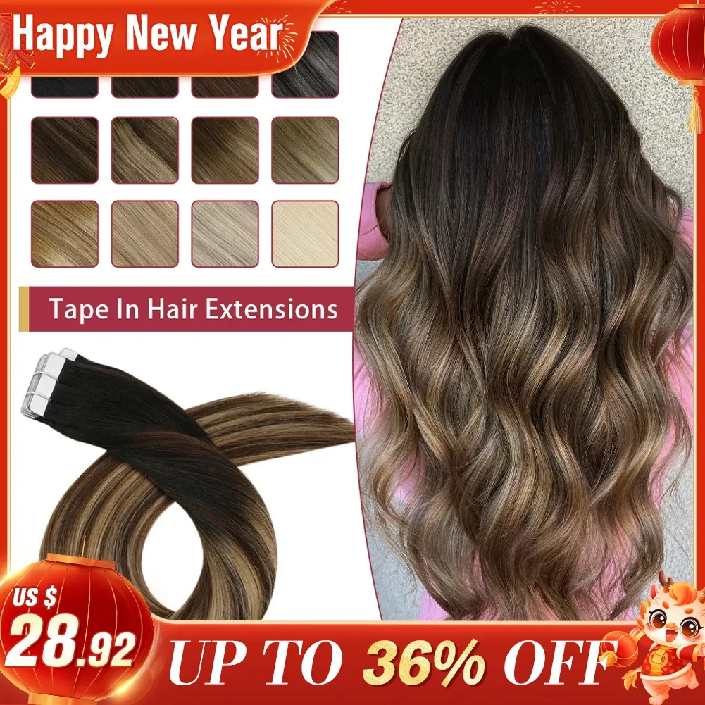 Extensions Moresoo Tape-Ins Echthaarverlängerungen, brasilianisches glattes Remy-Haar, natürlich, unsichtbar, nahtlos, Tape-Ins, 100 % echtes Haar