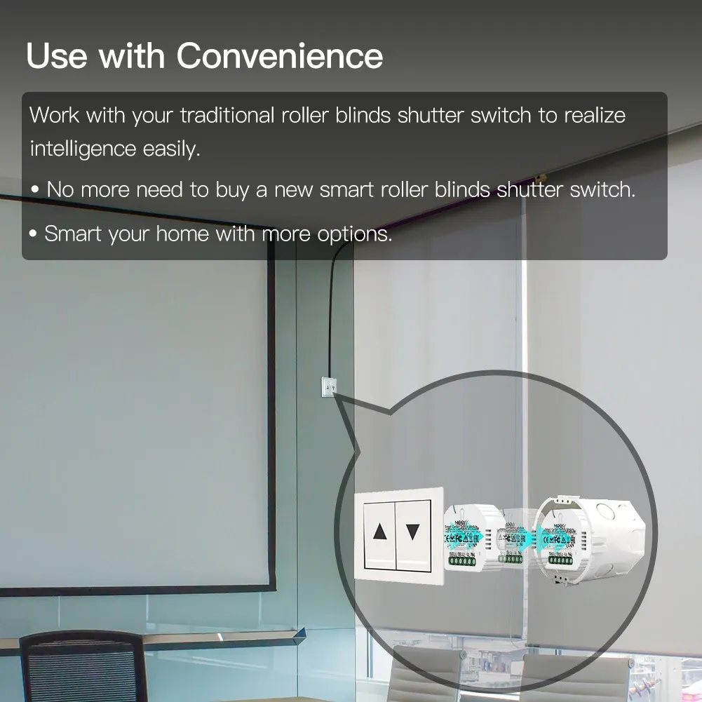 Moes Smart ZigBee WiFi Curtain Switch Module for Remote Control of ... - Google Home Voice Control For Smart Blinds And Window Treatments