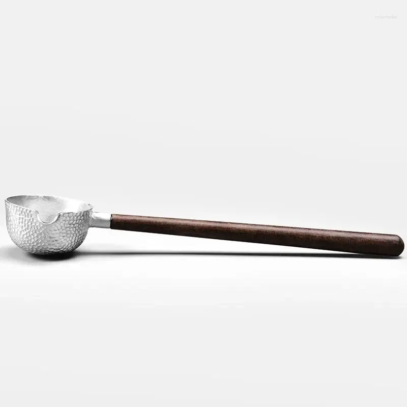 Dispensador de cucharas de diseño de lata con mango de madera, accesorios de cocina, ceremonia doméstica, ZD782