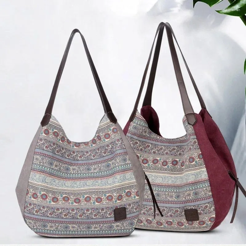 Borse a tracolla Borse da donna in tela Borsa da donna casual di grande capacità Borsa a tracolla vintage Bolsas Bolsos Mujer Feminina Sac A Main