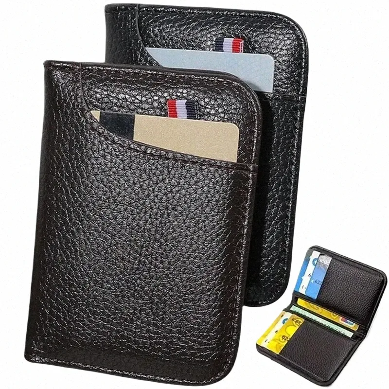 portátil Super Slim Soft Wallet PU Couro Ultra Mini Cartão de Crédito Carteira Bolsa Titulares de Cartão Homens Carteira Fina Pequena Carteira Curta t3fN #