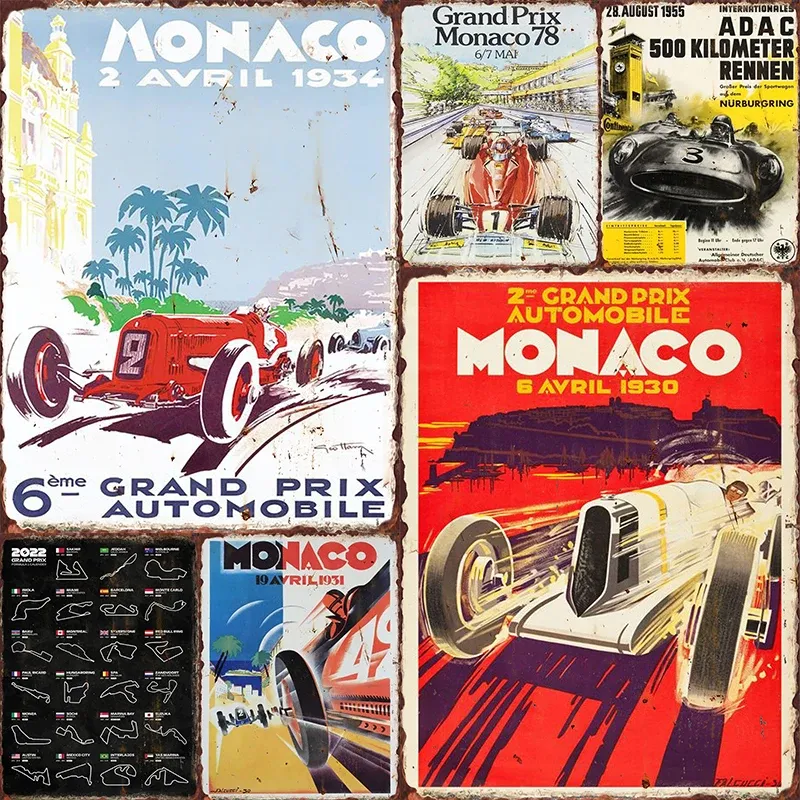 Plaque Métal Publicitaire 30 X 40 Cm : Monaco Grand Prix 193