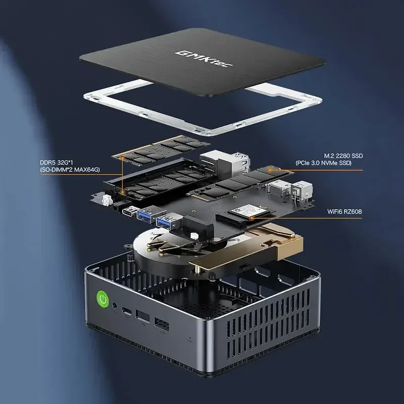 GMKtec NucBox K2 miniature pc - R7 7735HS, DDR5 4800MHz, NVME 4.0 