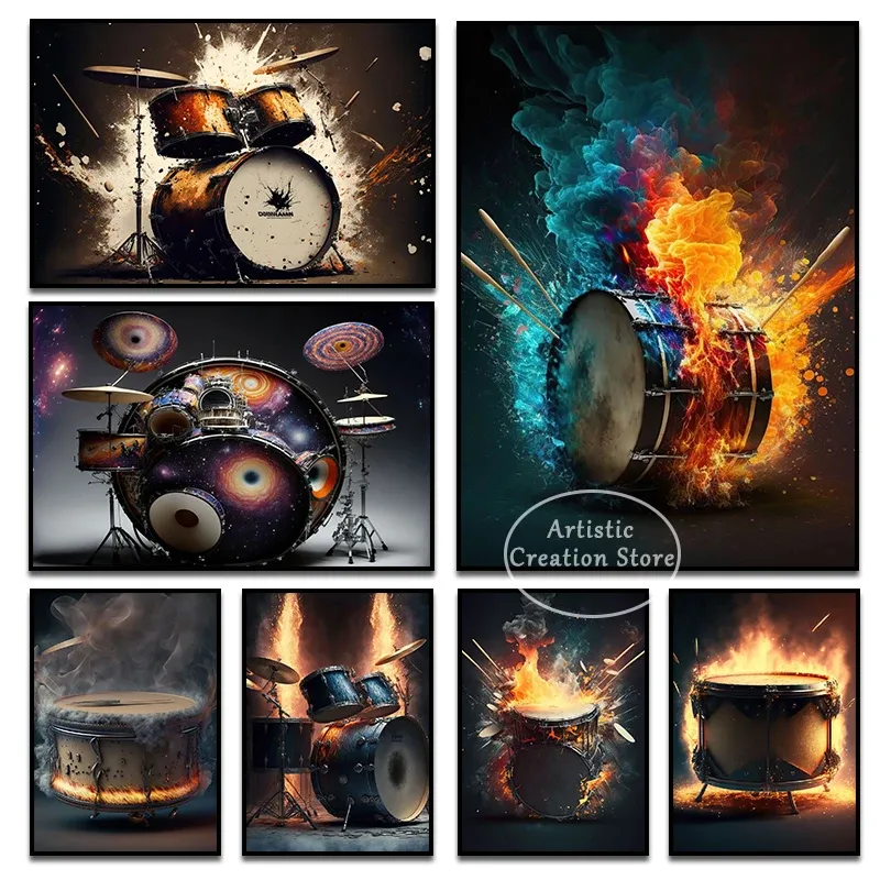 Poster Sur Toile Instruments De Musique - 70 X 140 Cm, Sans Cadre - Décoration Murale Moderne