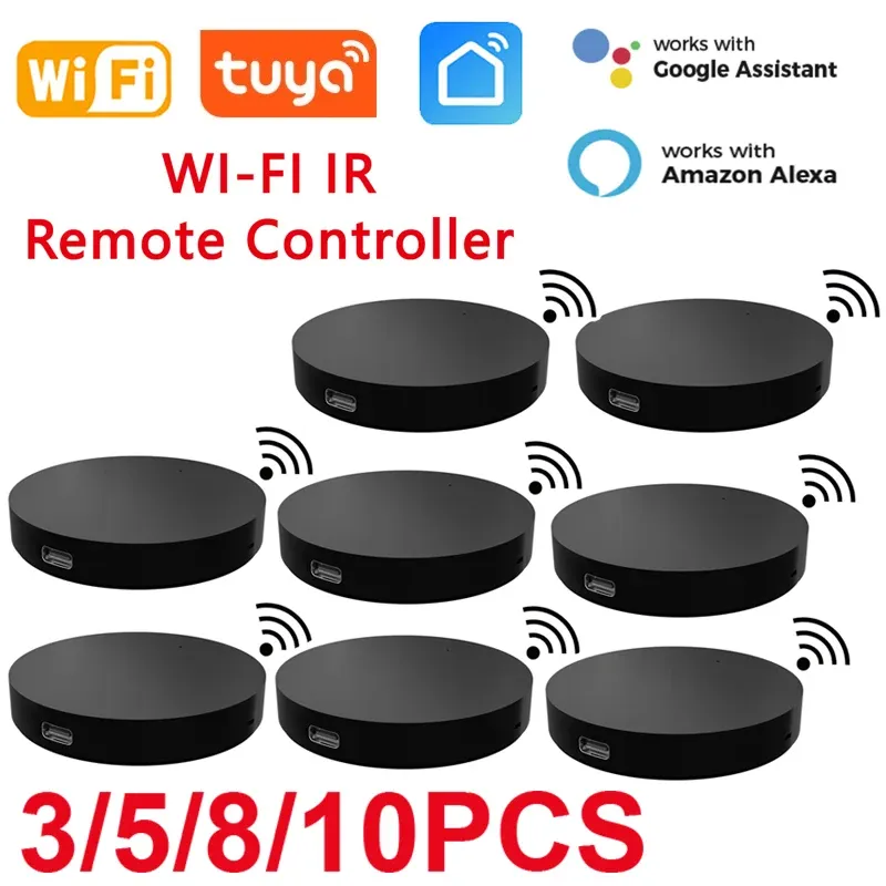 Kontroll Smart WiFi IR Universal Remote Control med Tuya och Smart Life Home Remote för Air Conditioner TV DVD via Alexa Google Home