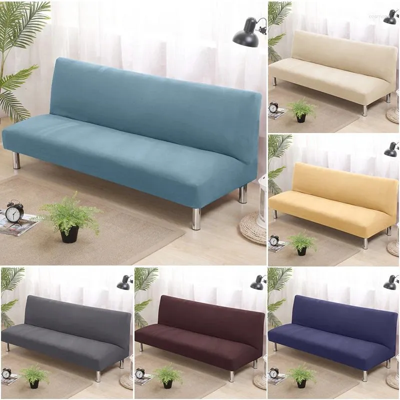 Tampa de cadeira Sofá sem braço Capa de cor sólida sem apoio de braço Elastic Elastic Dobing Furniture Home Decoration Bench para banquete El