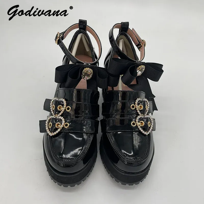 2024 Patent Leather Pumps for Women - Rhinestone Buckle  display picture 3